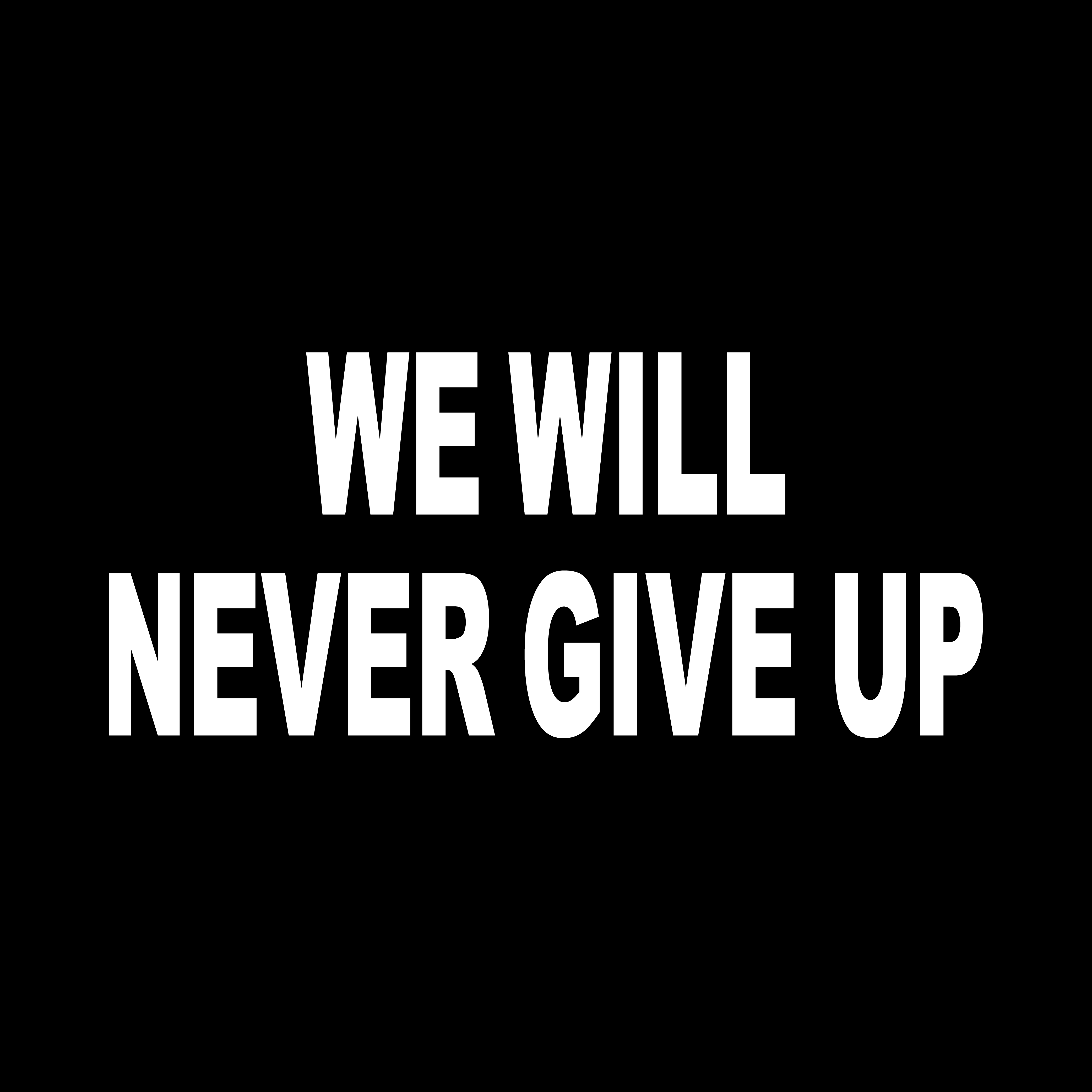 We Will Never Give Up
